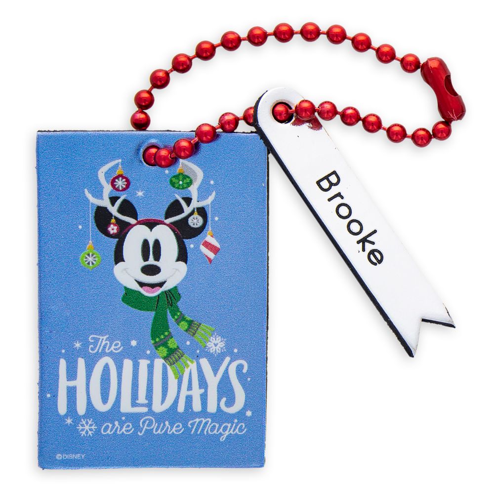 Santa Mickey Mouse The Holidays Are Pure Magic Leather Luggage Tag  Personalizable Official shopDisney