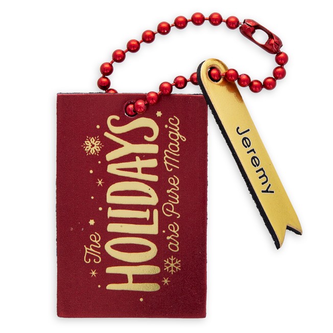 ''The Holidays Are Pure Magic'' Leather Luggage Tag – Personalizable