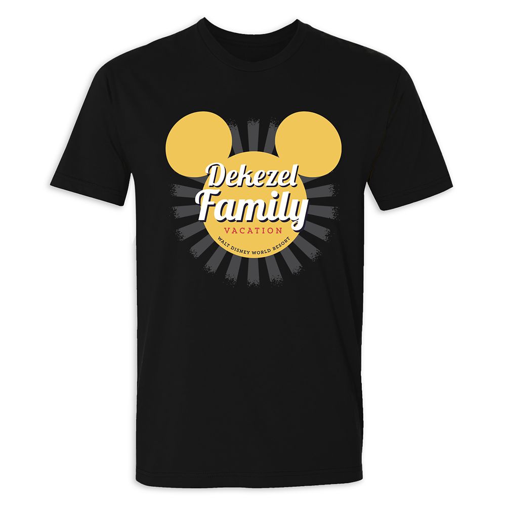 Adults' Walt Disney World Mickey Mouse Sunburst Family Vacation T-Shirt – Customized