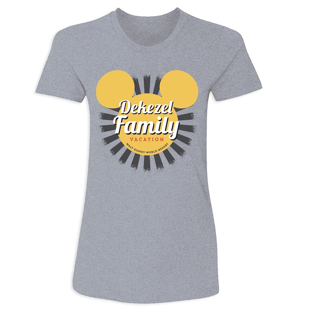 Women's Walt Disney World Mickey Mouse Sunburst Family Vacation T-Shirt – Customized