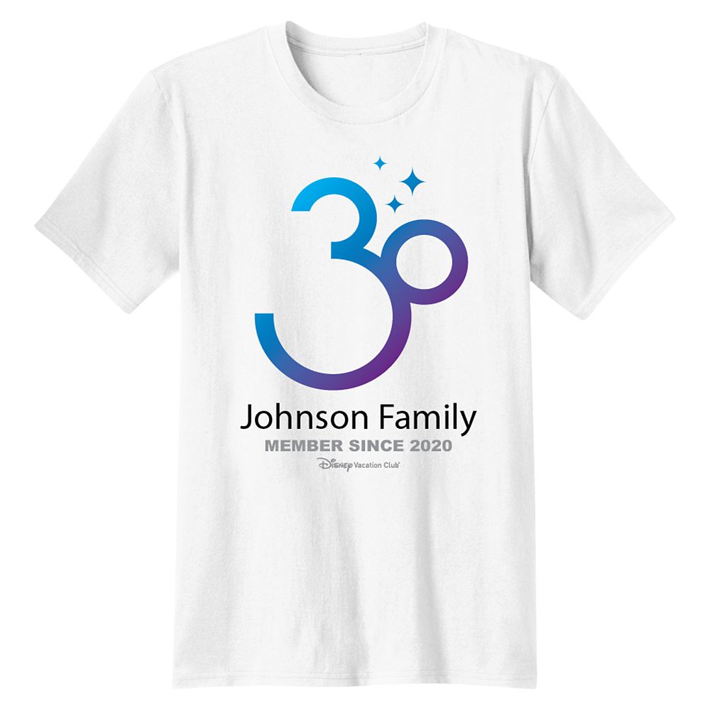 Disney Vacation Club 30th Anniversary Family T-Shirt for Adults – Customized