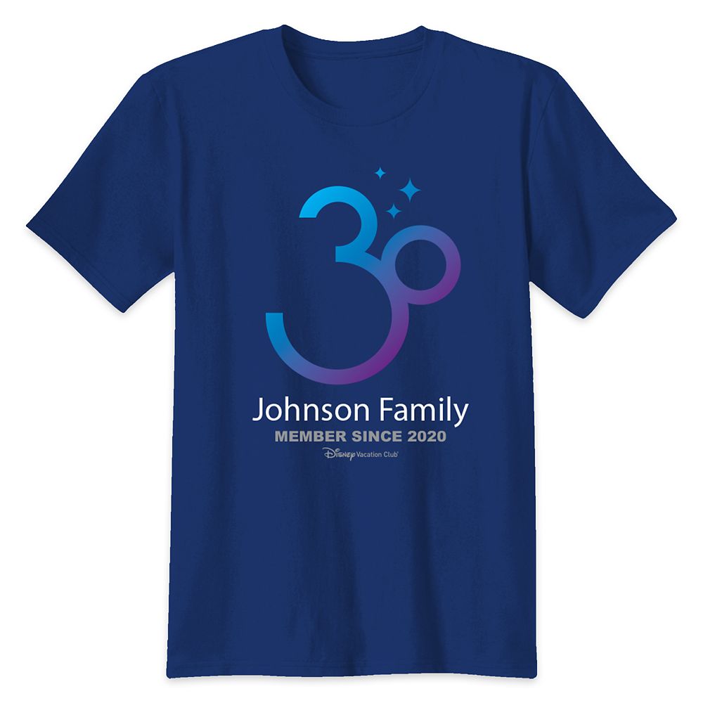 Disney Vacation Club 30th Anniversary Family T-Shirt for Adults – Customized