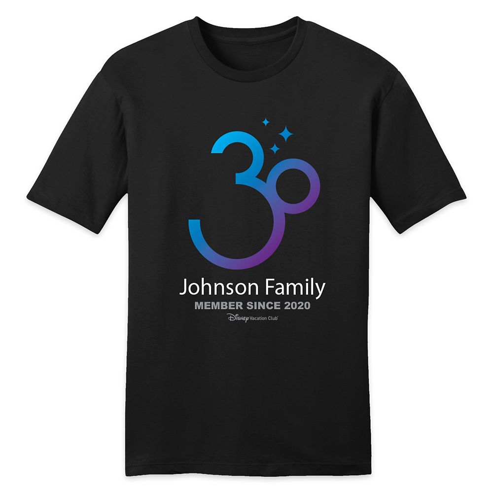 Disney Vacation Club 30th Anniversary Family T-Shirt for Adults – Customized