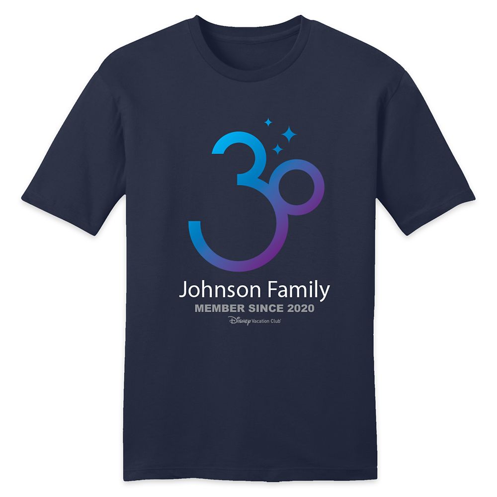 Disney Vacation Club 30th Anniversary Family T-Shirt for Adults – Customized