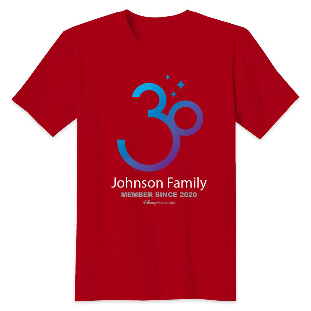 Disney Vacation Club 30th Anniversary Family T-Shirt for Adults – Customized