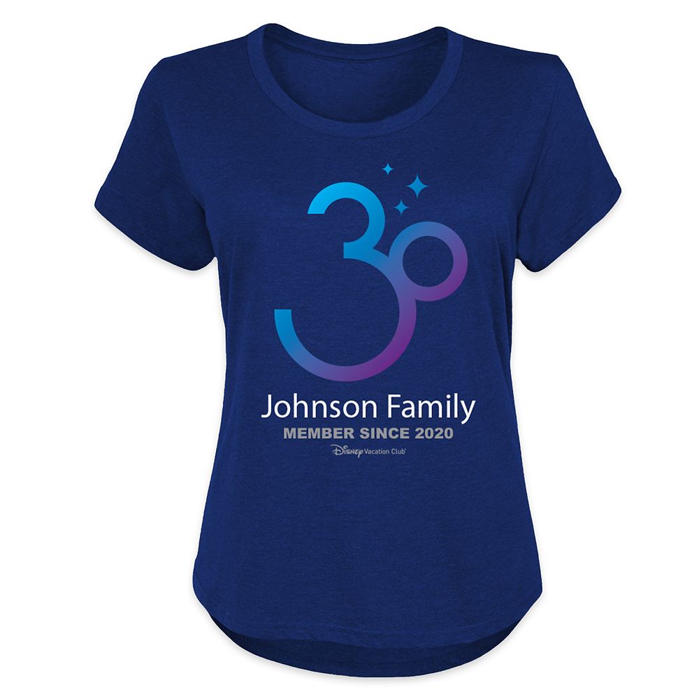 Disney Vacation Club 30th Anniversary Family T-Shirt for Women – Customized