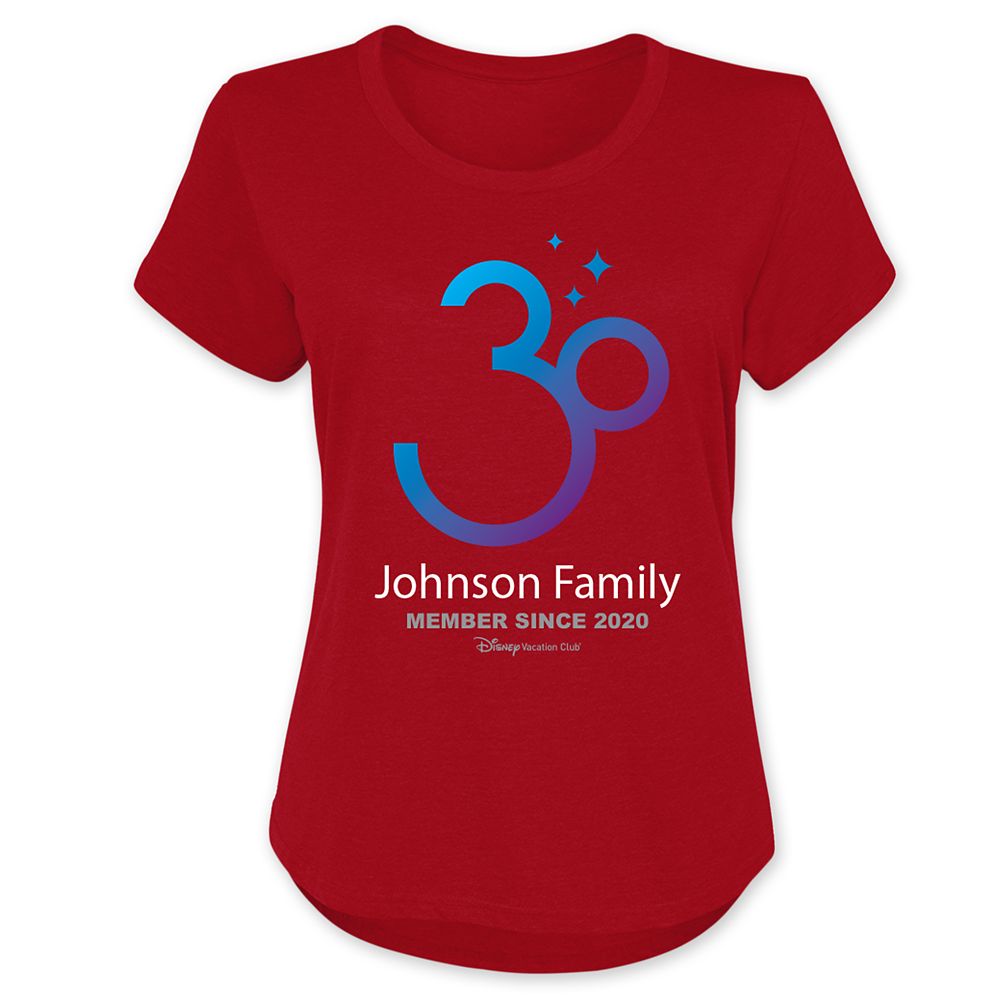 Disney Vacation Club 30th Anniversary Family T-Shirt for Women – Customized