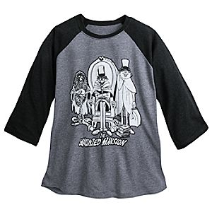 Hitchhiking Ghosts YesterEars Haunted Mansion Raglan Baseball T-Shirt for Adults