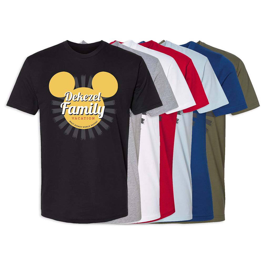 Kids Walt Disney World Mickey Mouse Sunburst Family Vacation T-Shirt  Customized