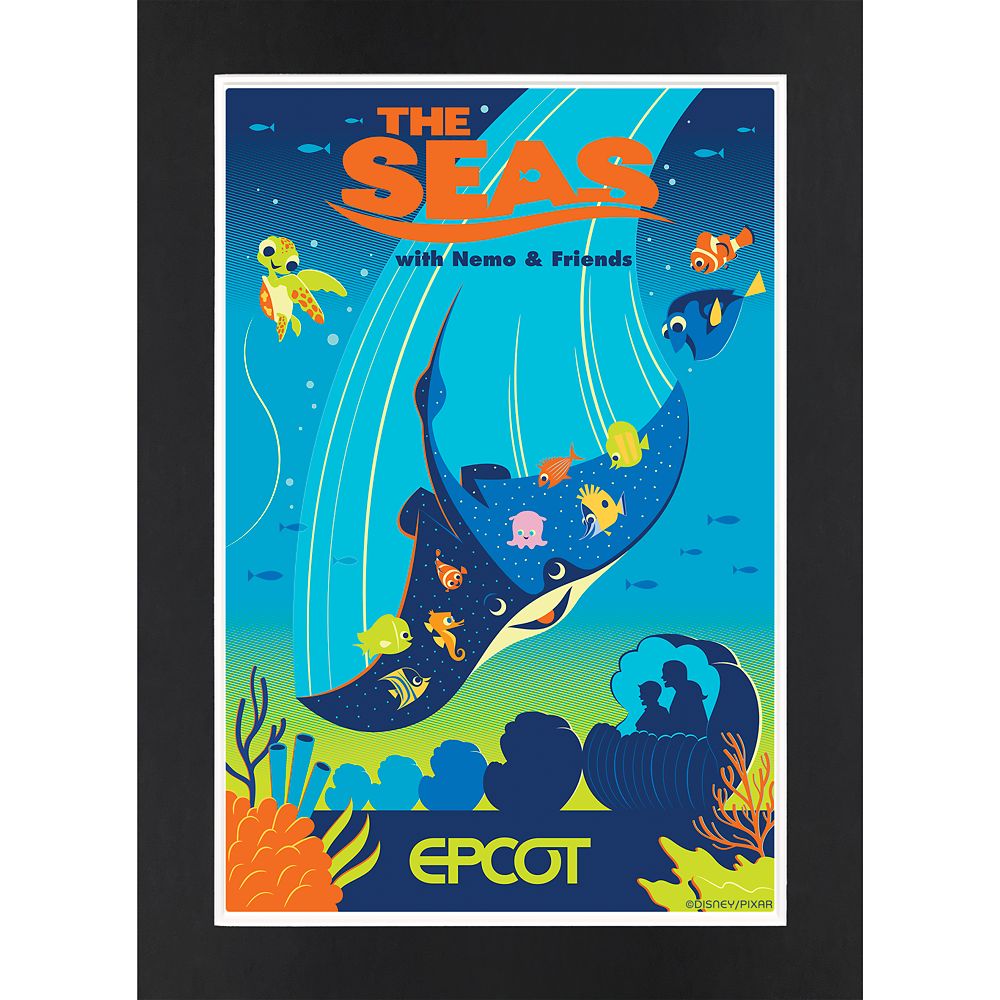 EPCOT The Seas with Nemo & Friends Matted Print Official shopDisney