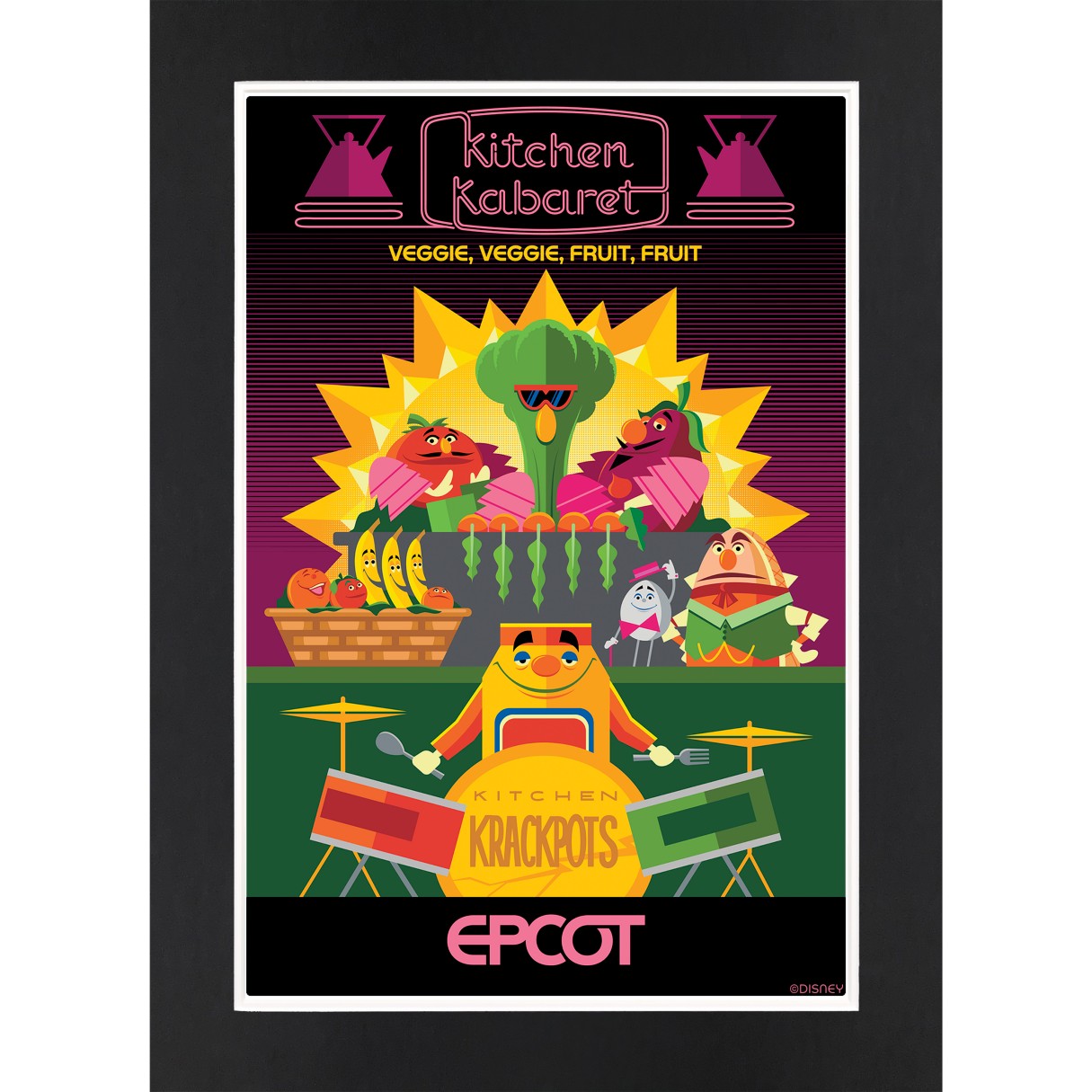 EPCOT Kitchen Kabaret Matted Print