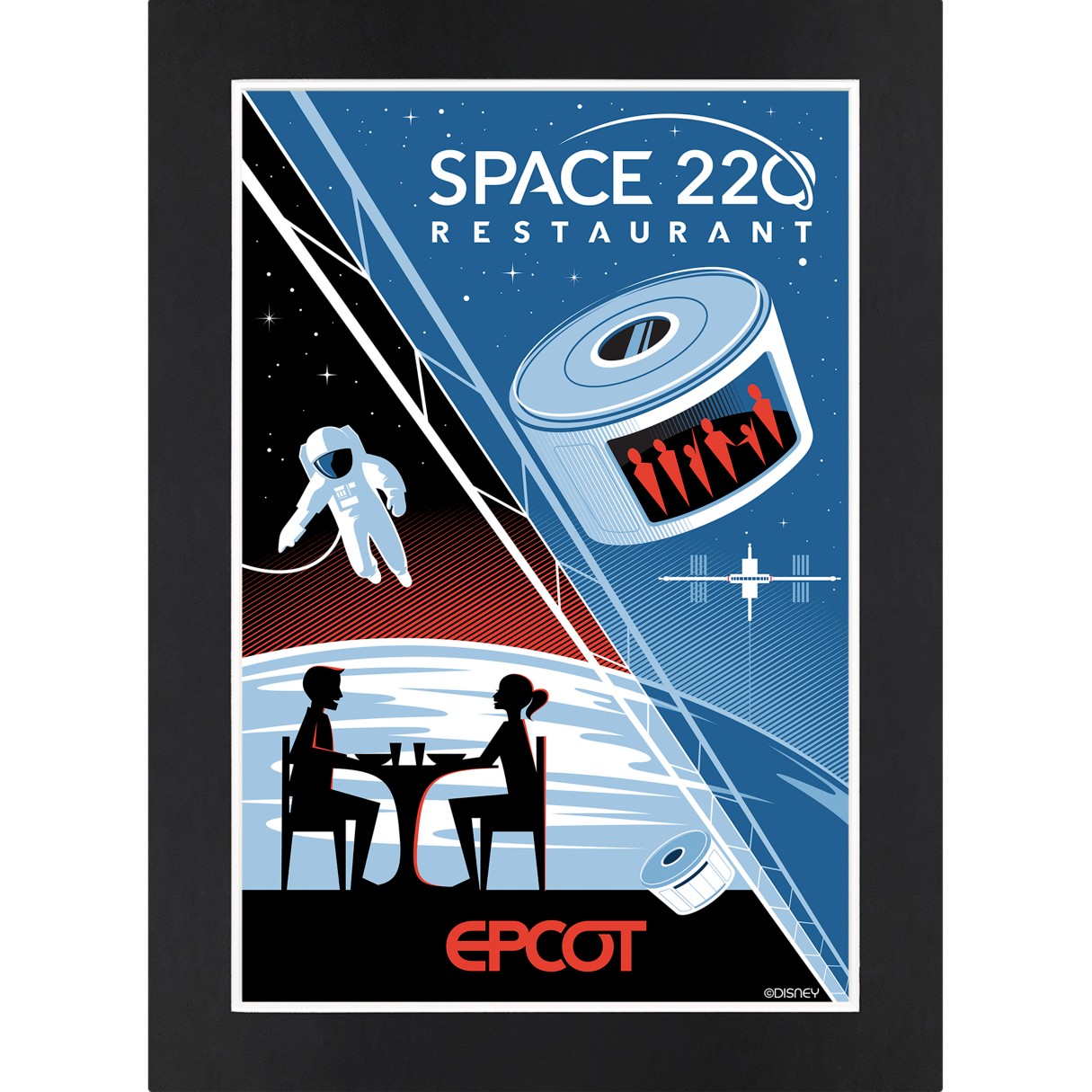 EPCOT Space 220 Restaurant Matted Print
