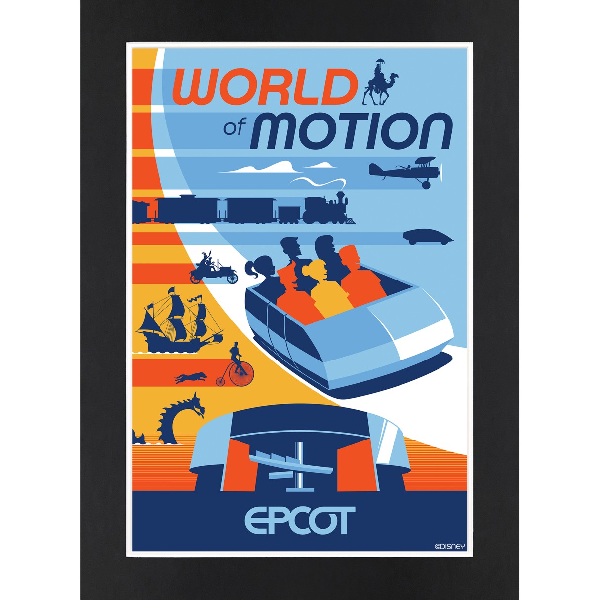 EPCOT World of Motion Matted Print