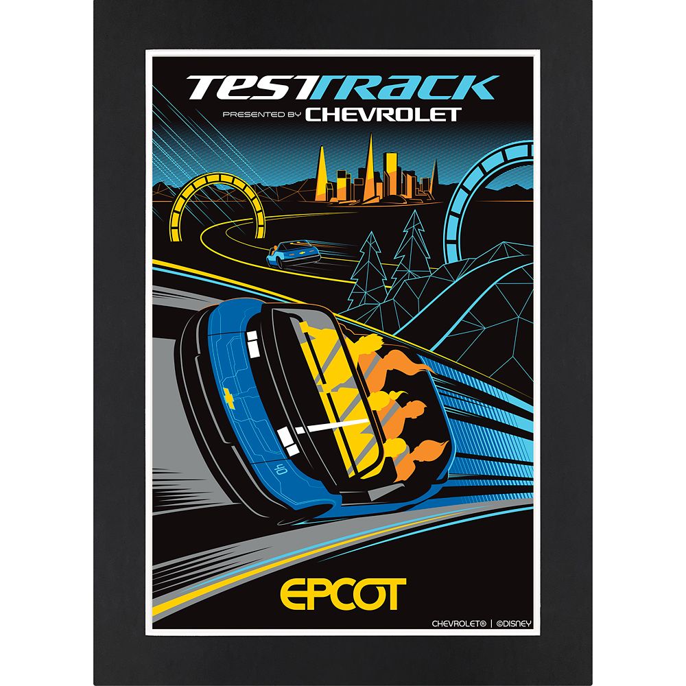 Disney EPCOT Test Track Matted Print