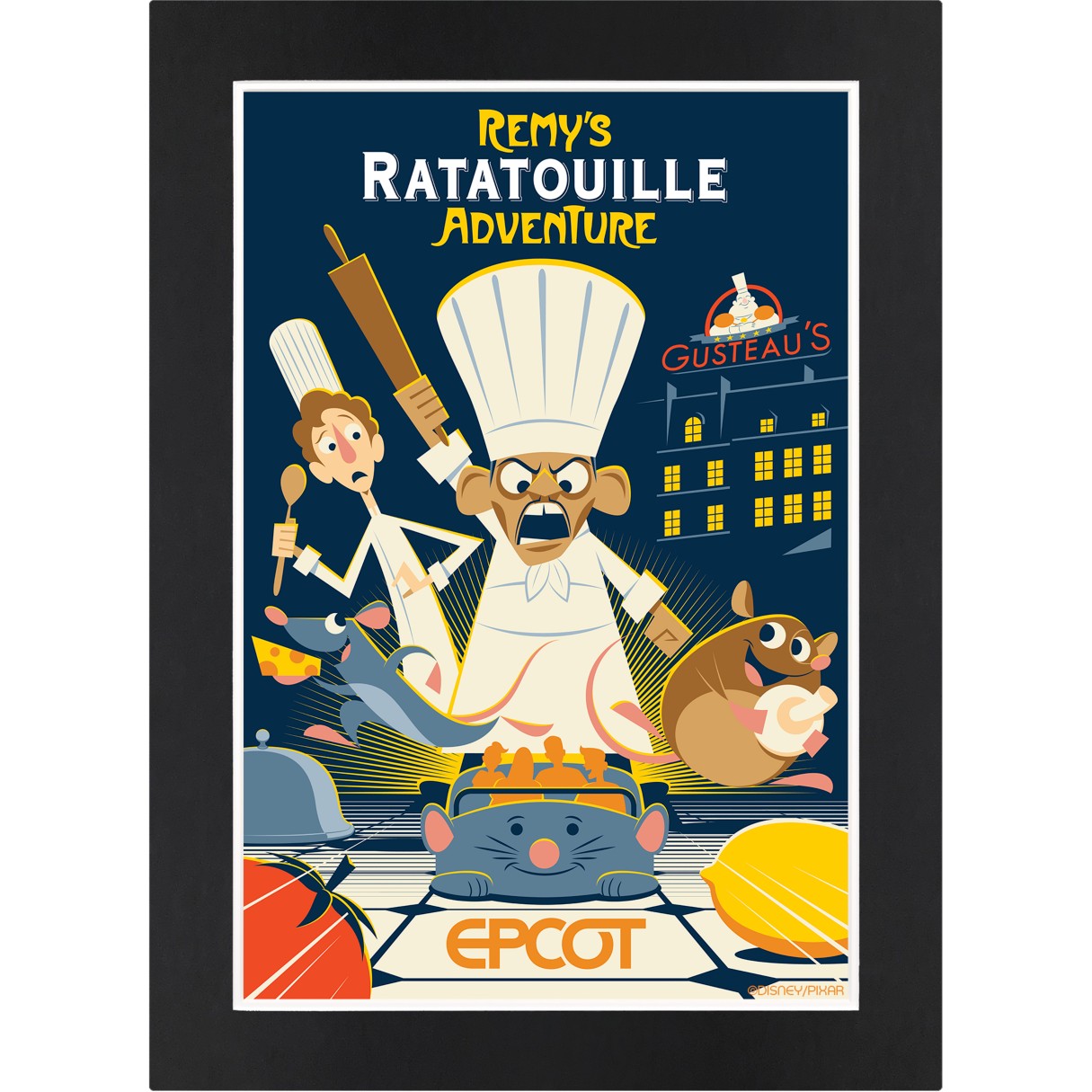 EPCOT Remy's Ratatouille Adventure Matted Print