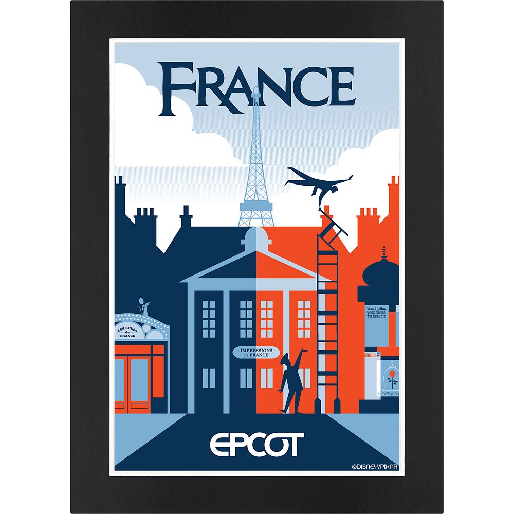 Disney EPCOT France Pavilion Matted Print