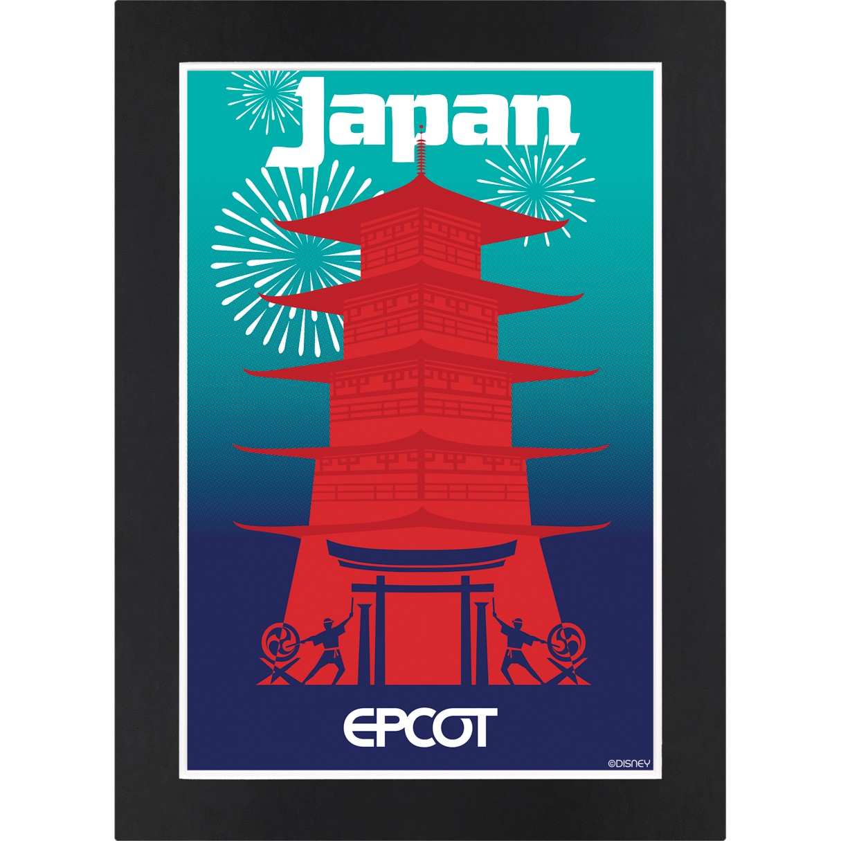 EPCOT Japan Pavilion Matted Print