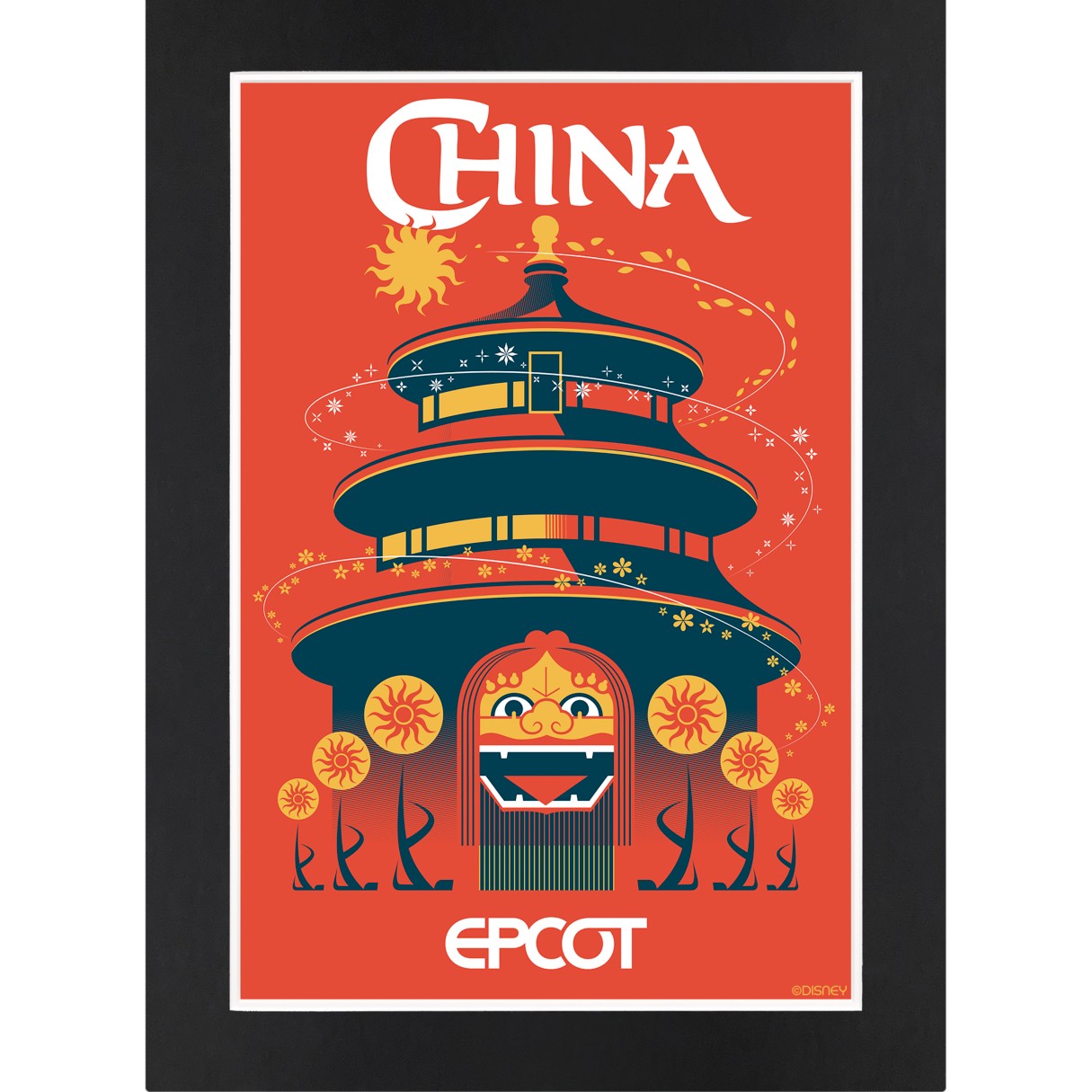 EPCOT China Pavilion Matted Print