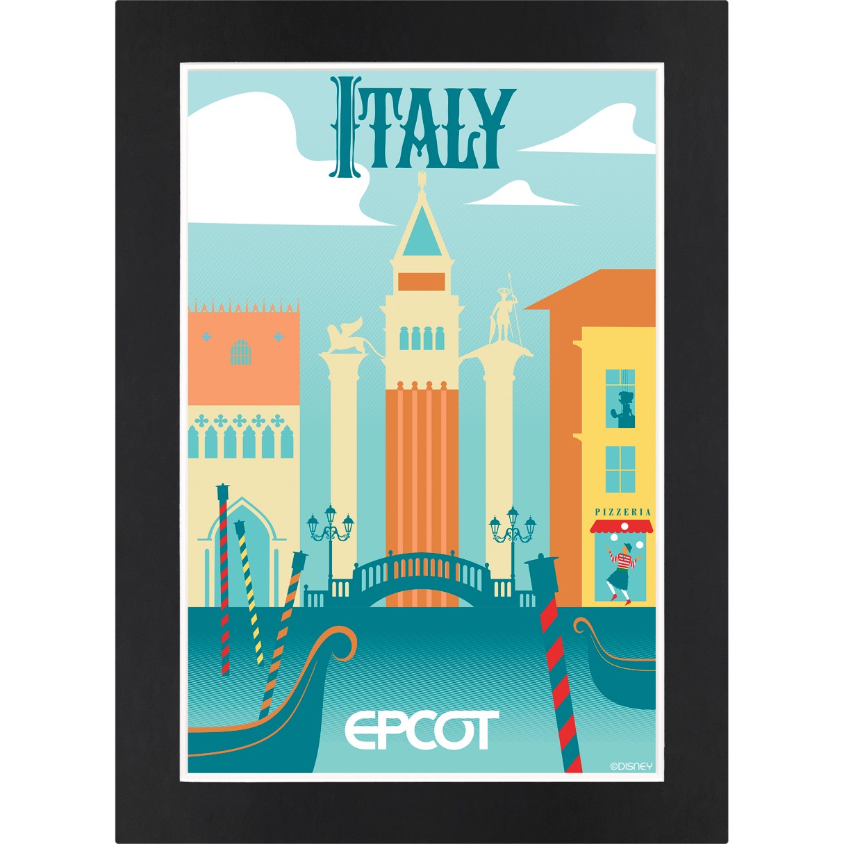 EPCOT Italy Pavilion Matted Print