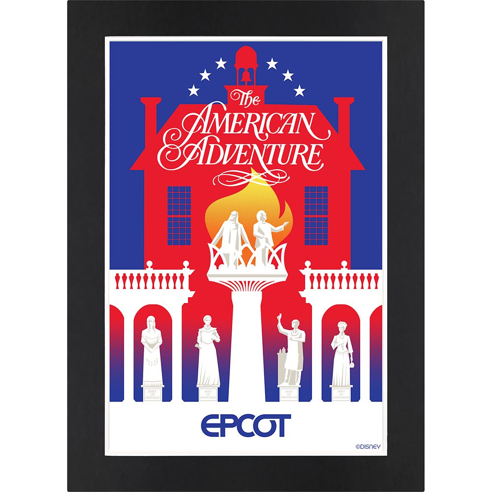 Disney EPCOT The American Adventure Pavilion Matted Print