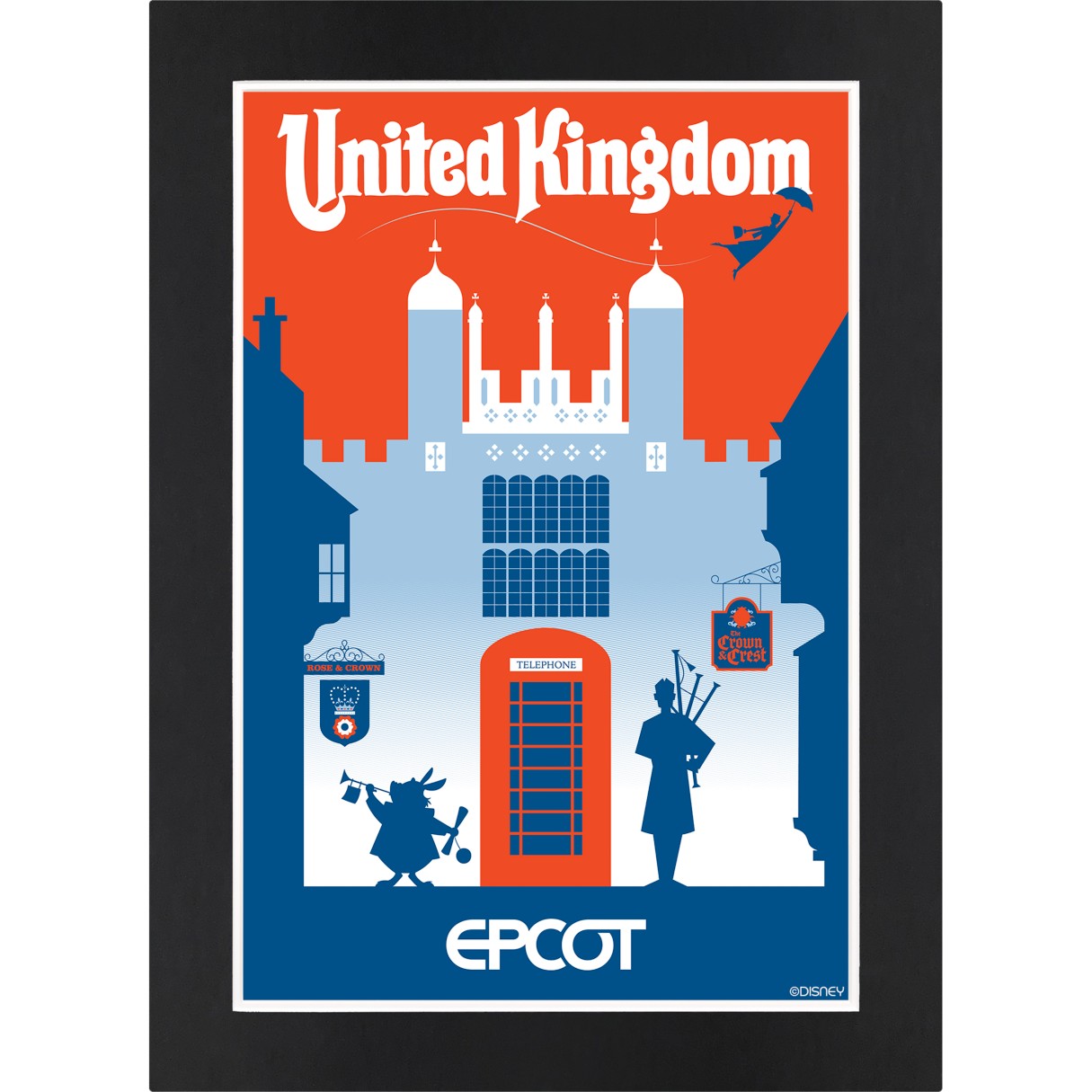 EPCOT United Kingdom Pavilion Matted Print