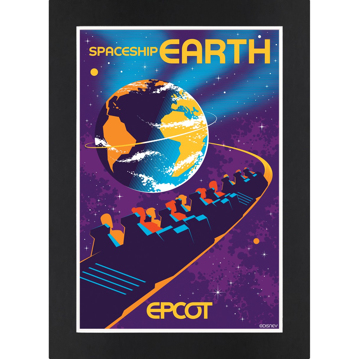 EPCOT Spaceship Earth Matted Print