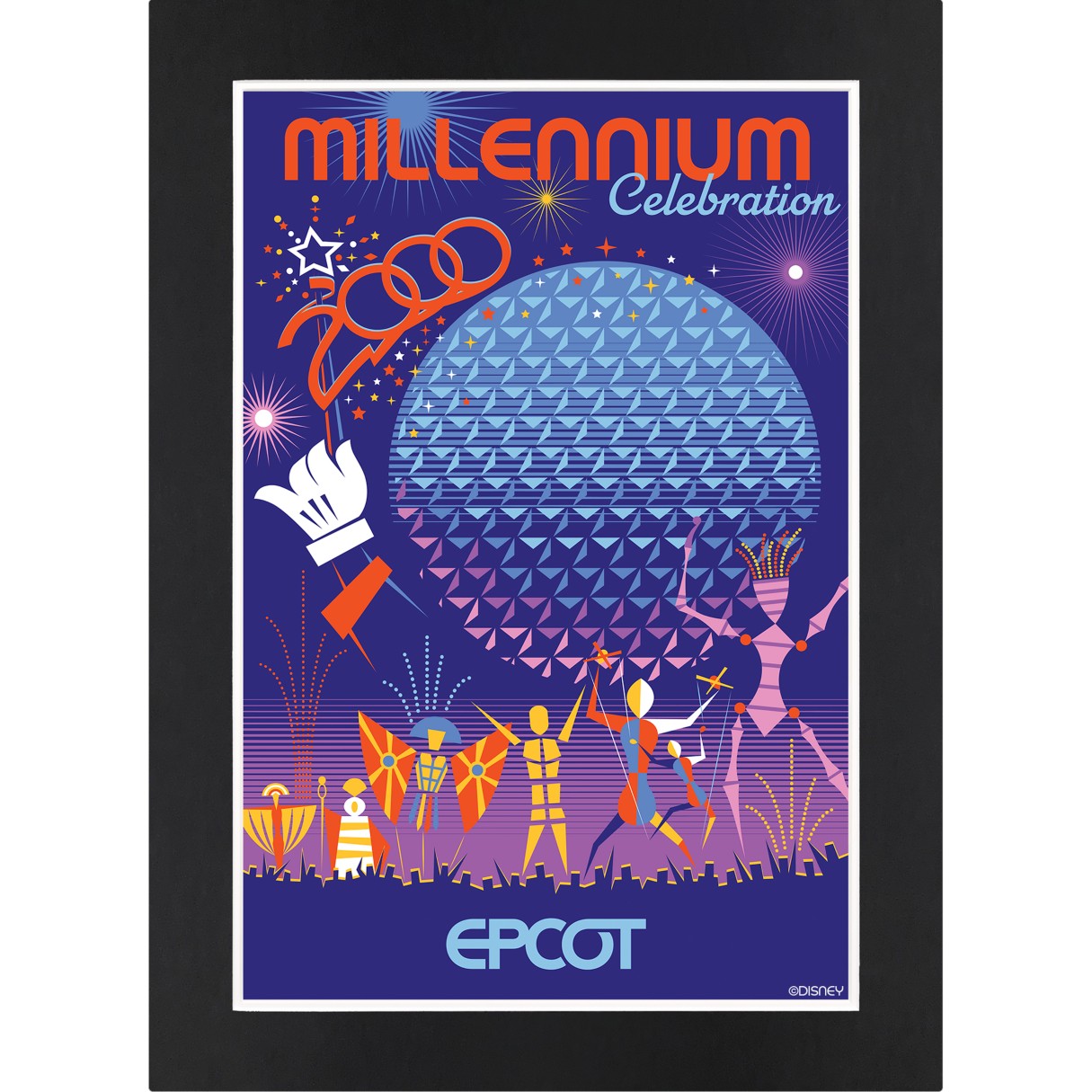 EPCOT Millennium Celebration 2000 Matted Print