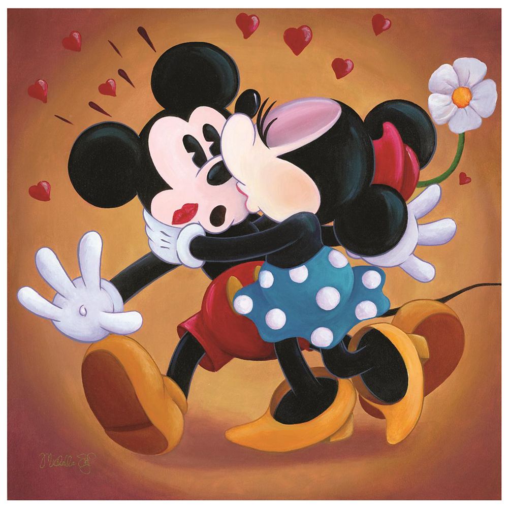 "Mickey and Minnie Kissing" Gicl&eacute;e by Michelle St.Laurent