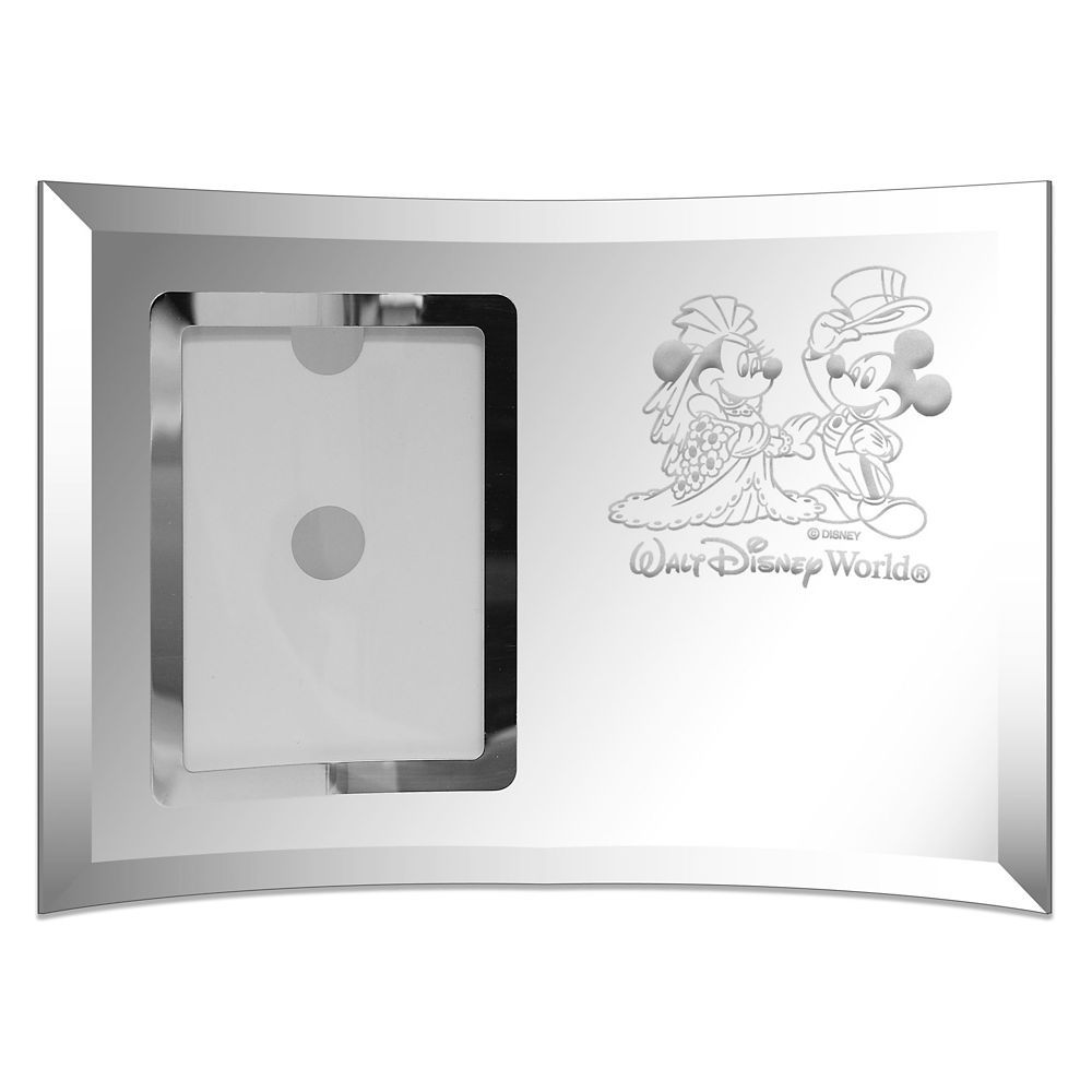 Mickey and Minnie Mouse Glass Frame by Arribas – Personalized