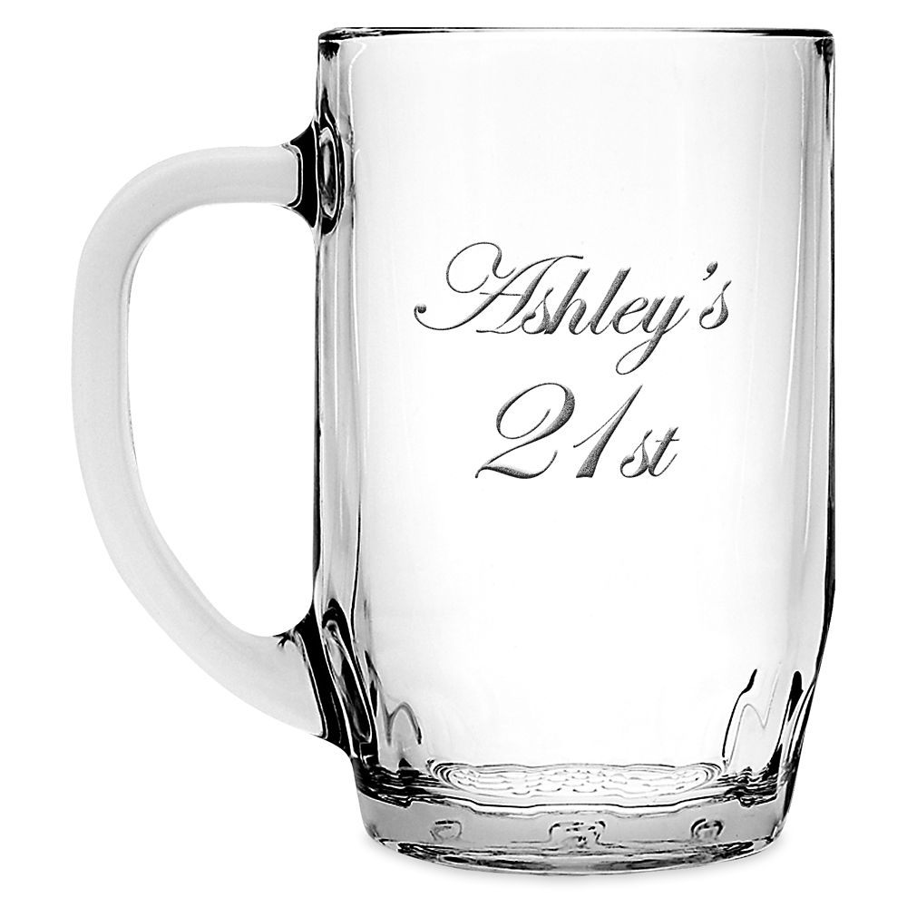 Tinker Bell Glass Mug by Arribas &ndash; Large &ndash; Personalized