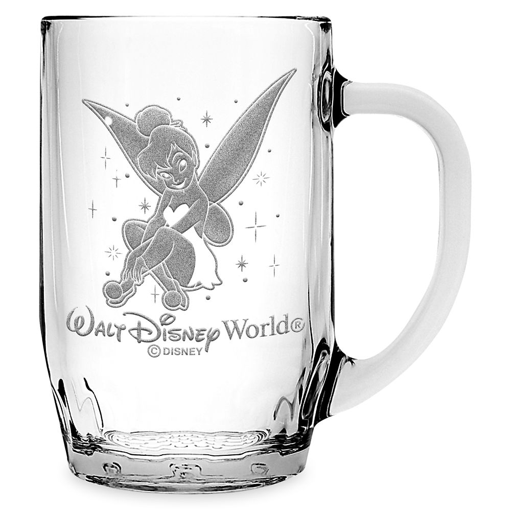 Disney Tinker Bell Glass Mug by Arribas - Large - Personalizable