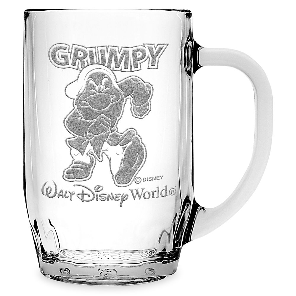 Disney Grumpy Glass Mug by Arribas ? Large ? Personalized