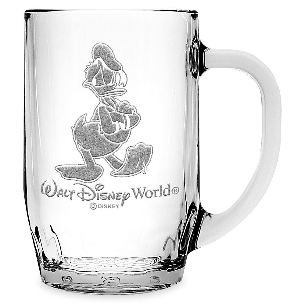 Disney Donald Duck Glass Mug by Arribas ? Large ? Personalized
