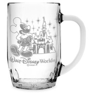 Mickey Mouse and Cinderella Castle Glass Mug by Arribas – Large – Personalized