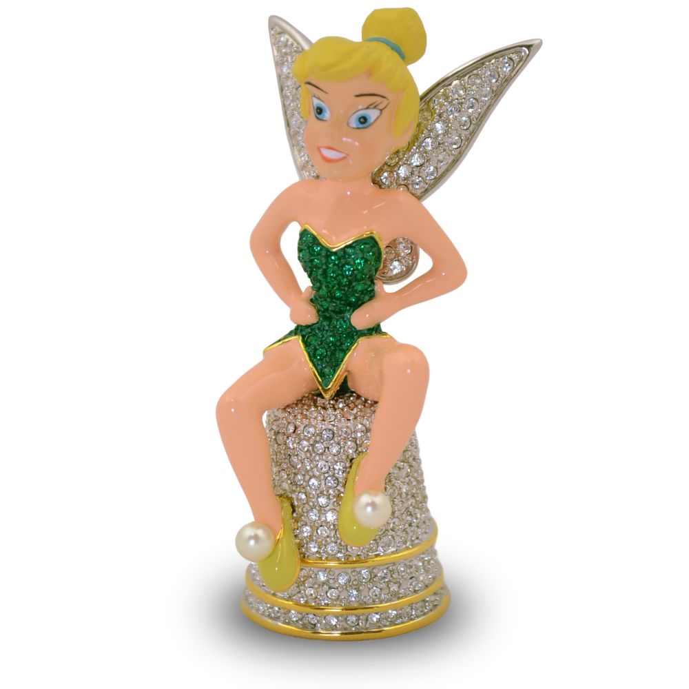 Tinker Bell on Thimble Jeweled Figurine by Arribas Brothers