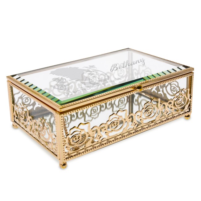 Beauty and the Beast Glass Jewelry Box by Arribas – Personalized