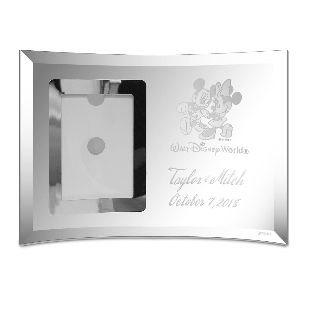 Mickey and Minnie Mouse Glass Frame by Arribas  Large  Personalized Official shopDisney