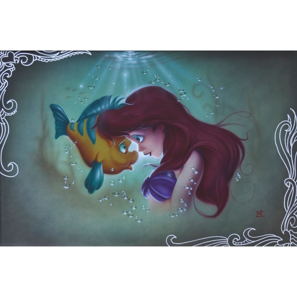 Disney The Little Mermaid Ariel Flounder Limited Edition Giclee by Noah