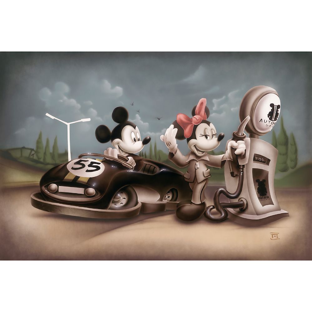 Disney Mickey and Minnie Mouse Service with a Smile Limited Edition Giclee by Noah