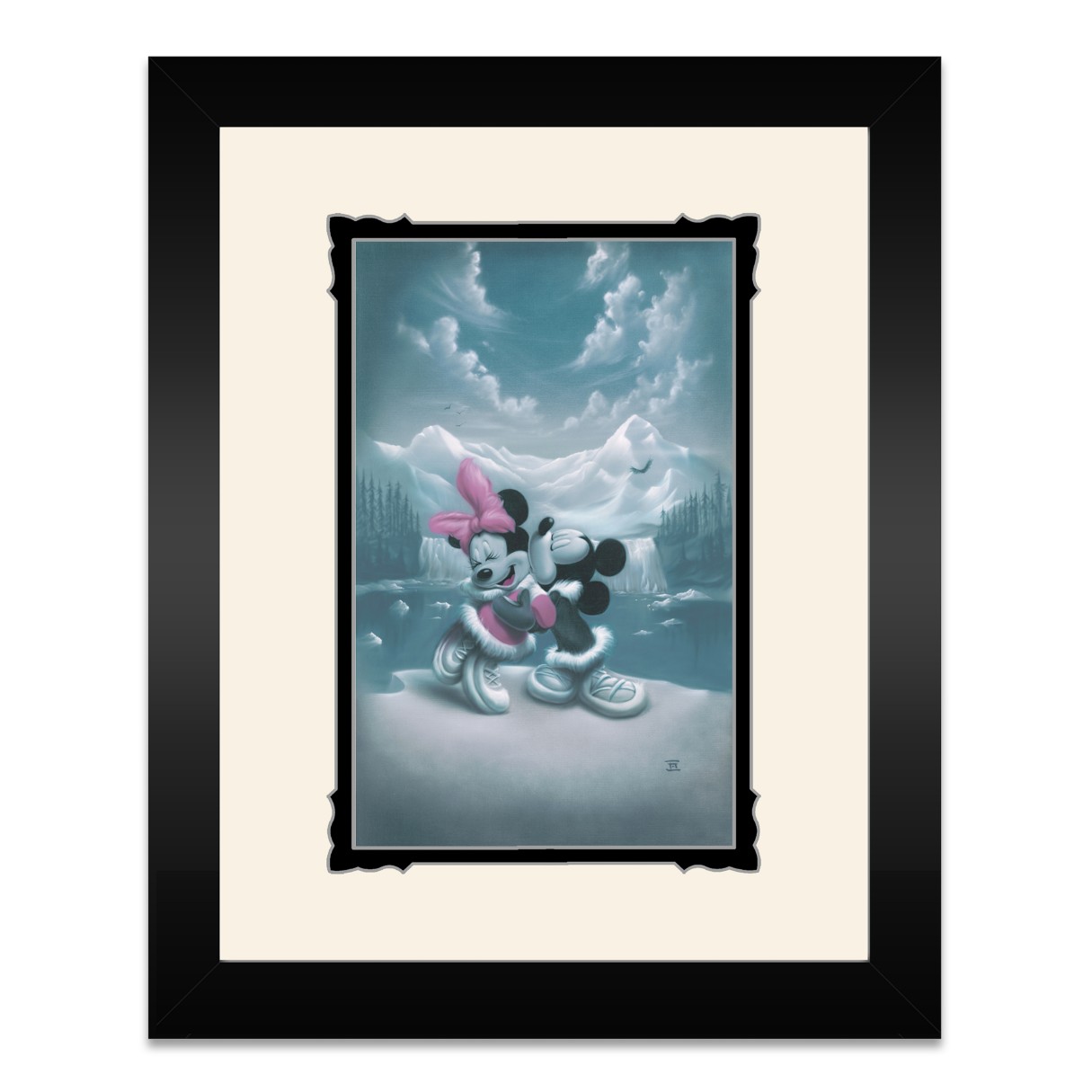 Mickey and Minnie Mouse ''Alaska Adventure (Love is Adventure)'' Framed Deluxe Print by Noah