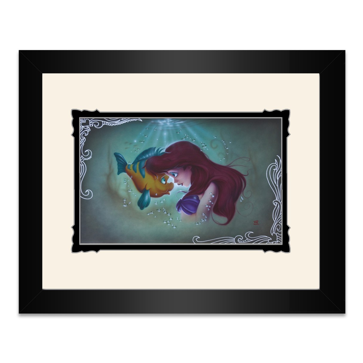 The Little Mermaid ''Ariel Flounder'' Framed Deluxe Print by Noah