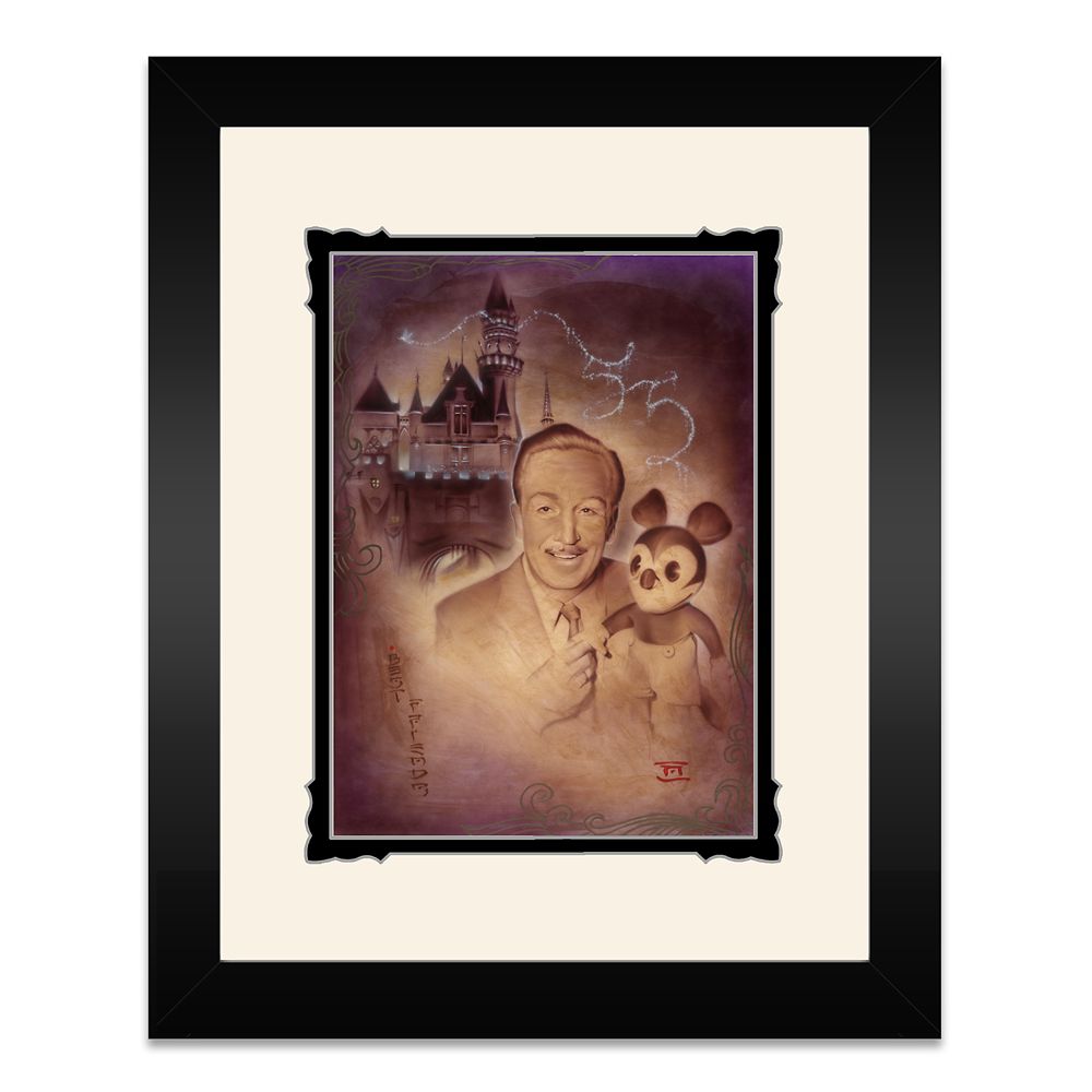 Walt Disney and Mickey Mouse Walt and Mickey 55th Framed Deluxe Print by Noah