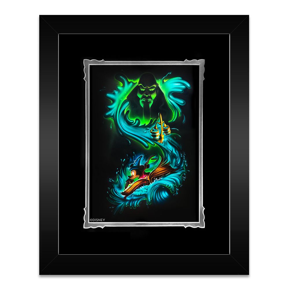 Disney Sorcerer Mickey Mouse Waves of Magic Framed Deluxe Print by Noah