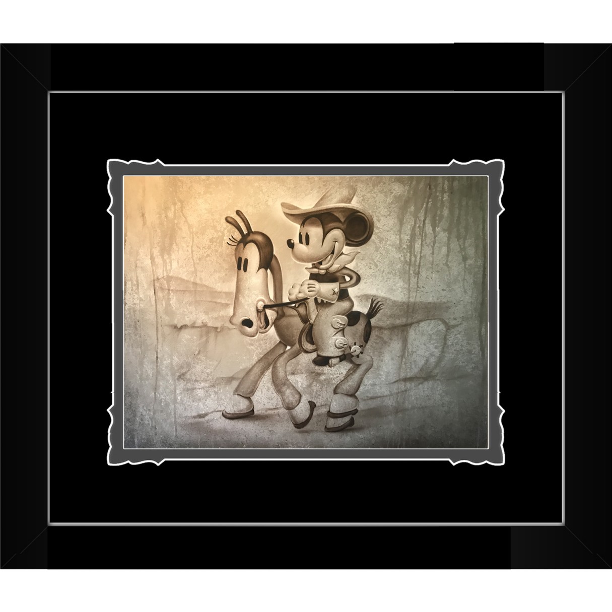 Mickey Mouse ''There's a New Sheriff in Town'' Framed Deluxe Print by Noah