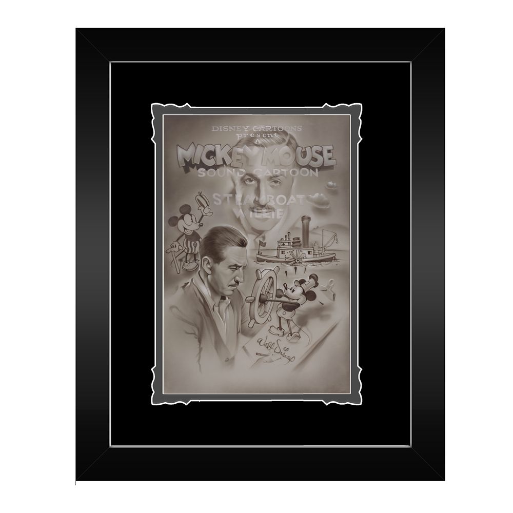Steamboat Willie Full Steam Ahead Framed Deluxe Print by Noah Official shopDisney