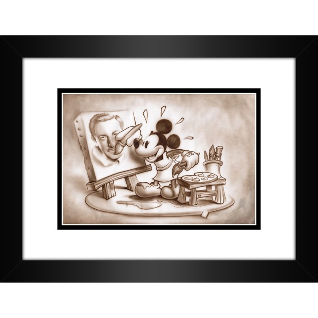Mickey Mouse ''A Stroke of Genius'' Framed Deluxe Print by Noah