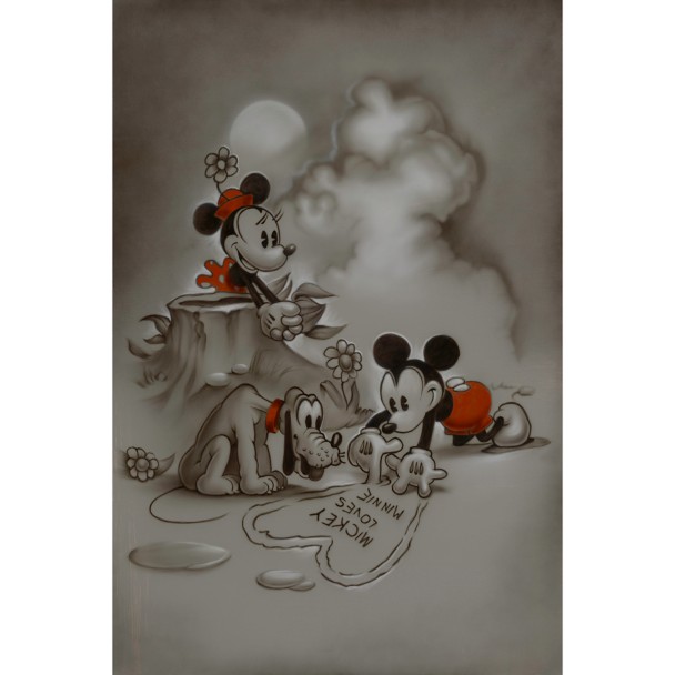 Mickey and Minnie Mouse ''Mickey Loves Minnie'' Giclée by Noah