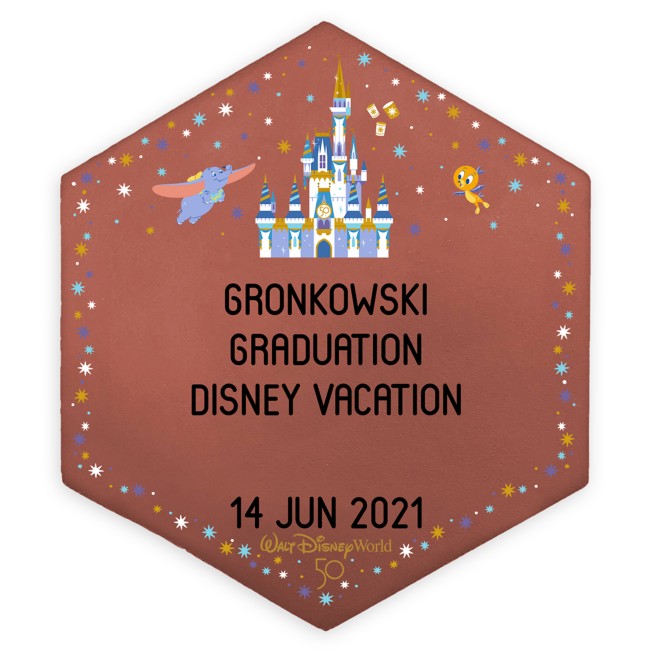 Walt Disney World 50th Anniversary Magic Kingdom Commemorative Legacy Paver – 6'' – Personalized