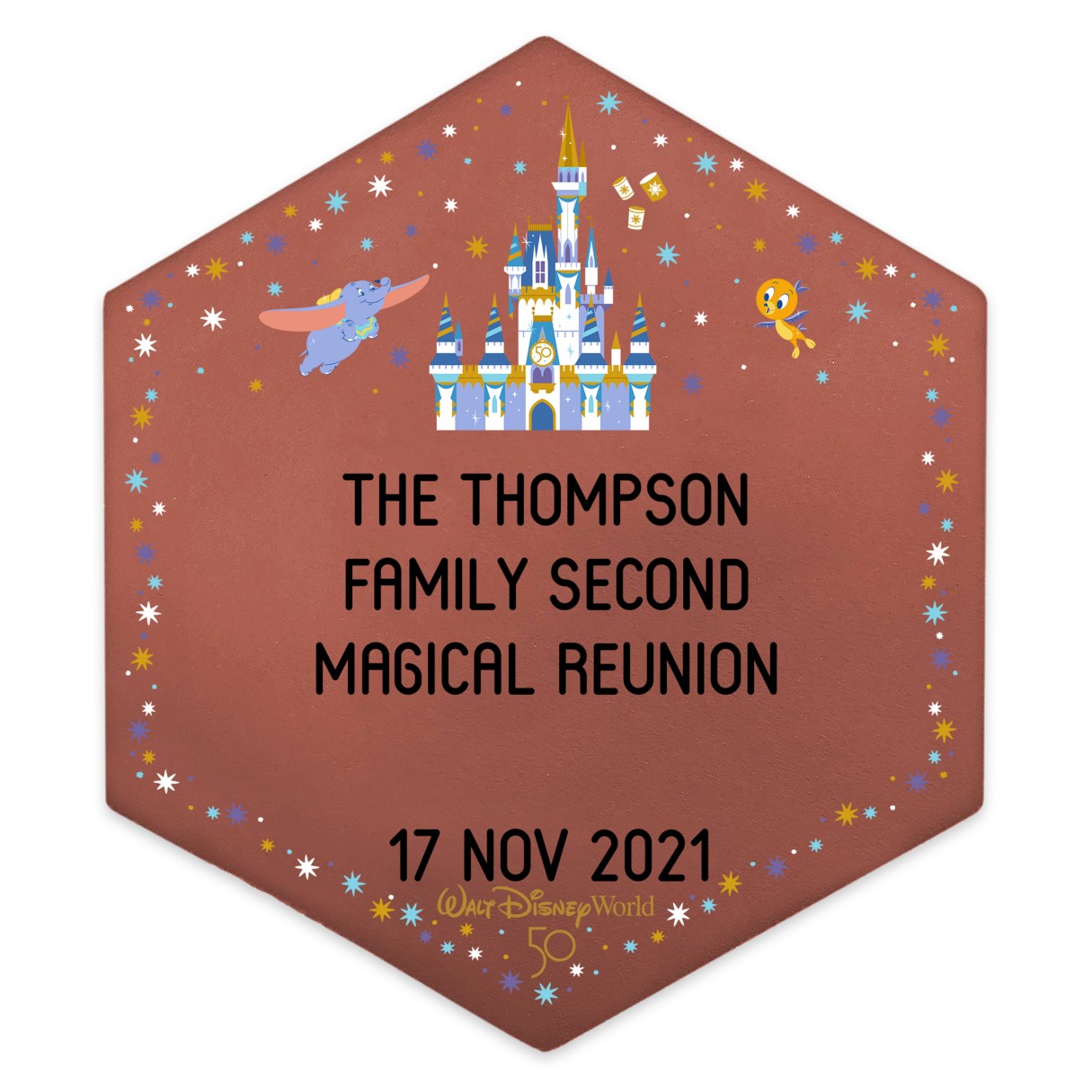 Walt Disney World 50th Anniversary Magic Kingdom Commemorative Legacy Paver – 8'' – Personalized