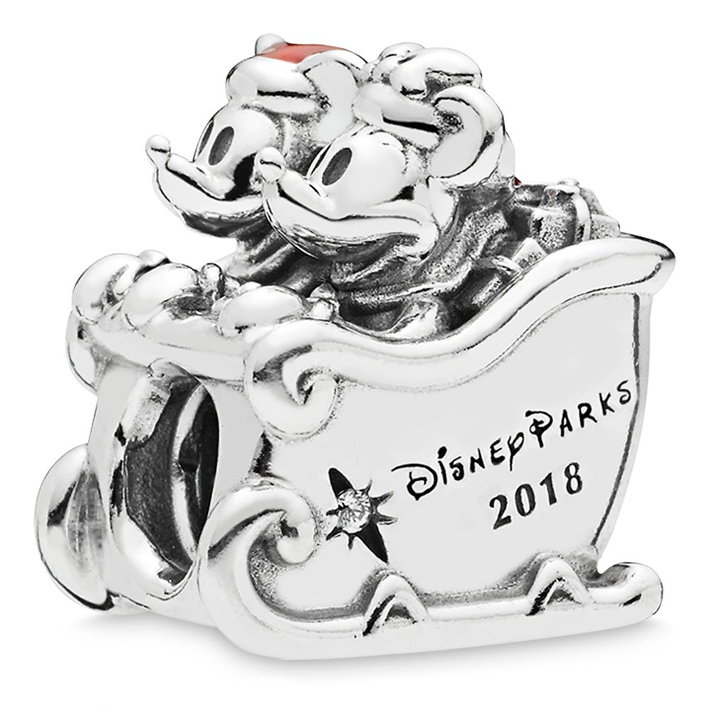 Santa Mickey and Minnie Mouse Charm by PANDORA - Disney Parks 2018